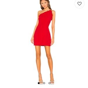 Superdown One-Shoulder Scarlet Dress